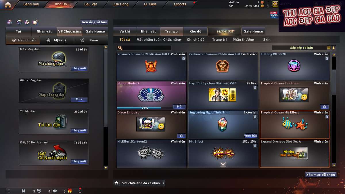 shop acc cf uy tin gia re
